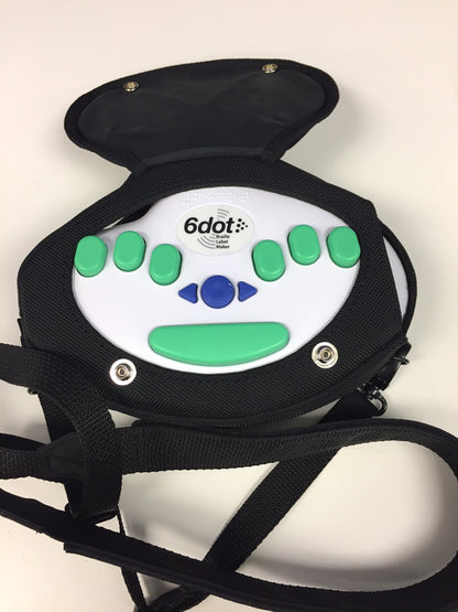 Braille Label Maker in a Carrying Case with top open