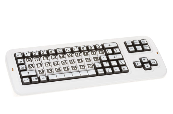 Clevy keyboard with black and white contrast keys
