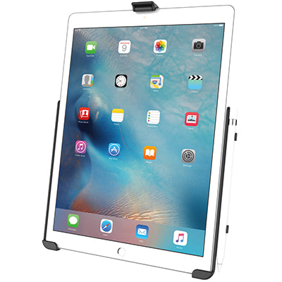 iPad in a RAM® Mounts EZ-Roll’r™ cradle